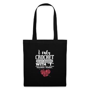 Crochet Knitting Sewing Seamstress Gift - Tote Bag - black - Front