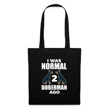 Doberman chien chiens cadeau pour animaux de compagnie - Sac en tissu - noir - Devant