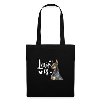 Doberman chien chiens cadeau pour animaux de compagnie - Sac en tissu - noir - Devant