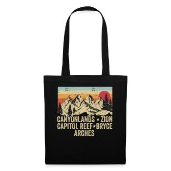 Erkunden Sie die Berge der Utah-Nationalparks - Stoffbeutel - Schwarz - Vorne