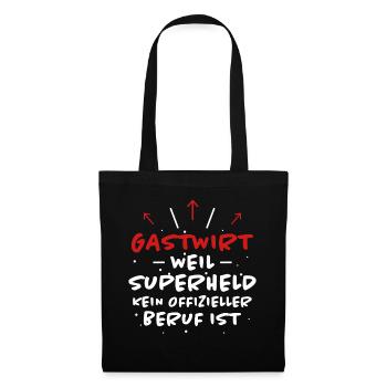 Gastwirt Spruch Kneipe Wirt Fun Gastwirt Geschenk - Stoffbeutel - Schwarz - Vorne