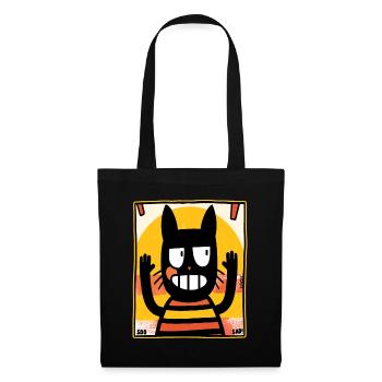Drôle, sarcastique « So triste » chat rétro - Sac en tissu - noir - Devant