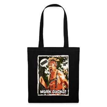 Asian colleague screams: Work sucks! - Tote Bag - black - Front