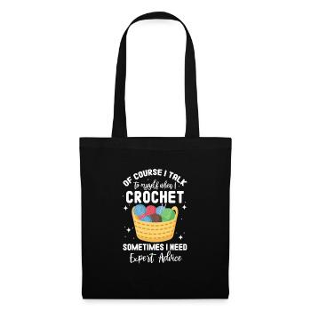 Crochet Knitting Sewing Seamstress Gift - Tote Bag - black - Front