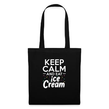 Eiscreme Eis Eiskrem Ice Cream Sommer Geschenk - Stoffbeutel - Schwarz - Vorne