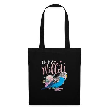Perruche ondulée - Sac en tissu - noir - Devant