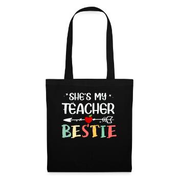 Professeur Bestie assorti T-shirts d’école pour - Sac en tissu - noir - Devant