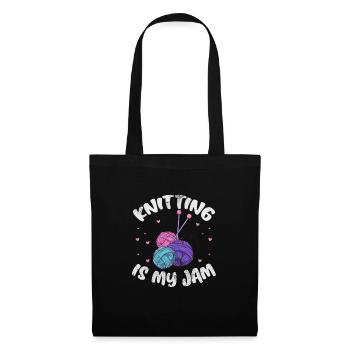 Crochet Knitting - Tote Bag - black - Front