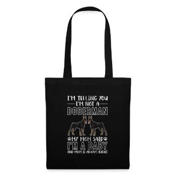 Doberman - Sac en tissu - noir - Devant