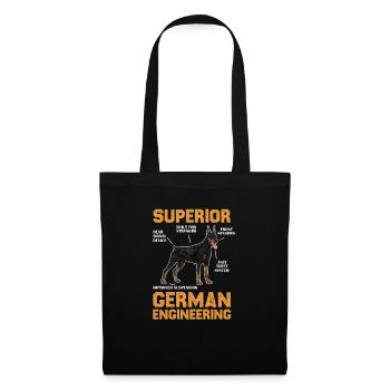 Doberman chien chiens cadeau pour animaux de compagnie - Sac en tissu - noir - Devant