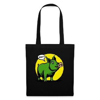 Yellow and green funny pig, huh? - Tote Bag - black - Front
