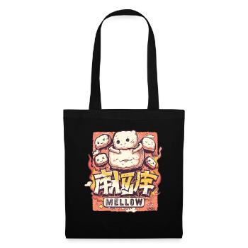 Sanfte Marshmallows im Kawaii-Stil - Stoffbeutel - Schwarz - Vorne