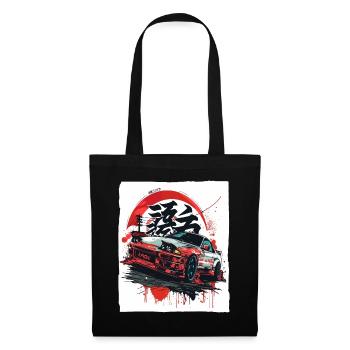 Straßenrennen mit japanischen JDM-Autos der 90er - Stoffbeutel - Schwarz - Vorne