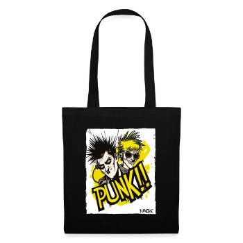 Cool cartoon about punk music, you punk! - Tote Bag - black - Front