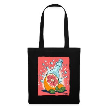 De la limonade à l’orange en bouteille, tellement fraîche ! - Sac en tissu - noir - Devant