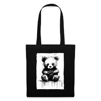 Chain Breaker: Small Cuddly Fabric Bear - Tote Bag - black - Front