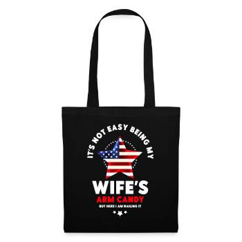 Ce n’est pas facile d’être le bonbon du bras de ma femme - Sac en tissu - noir - Devant