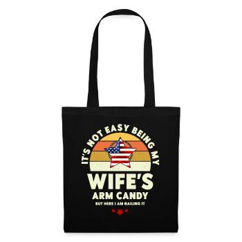 Ce n’est pas facile d’être le bonbon du bras de ma femme - Sac en tissu - noir - Devant