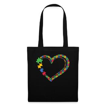 Autisme - Sac en tissu - noir - Devant