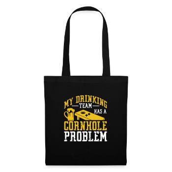 Cornhole Beanbag Sackloch Geschenk - Stoffbeutel - Schwarz - Vorne