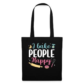 Baker boulangerie boulangerie pâtisserie cadeau - Sac en tissu - noir - Devant