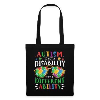 Autisme - Sac en tissu - noir - Devant