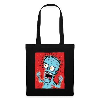 Cartoon art of a crazy guy - Tote Bag - black - Front