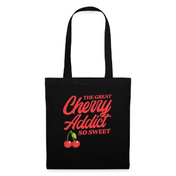 Cerisier cerisier fleur de cerisier fruit cadeau - Sac en tissu - noir - Devant