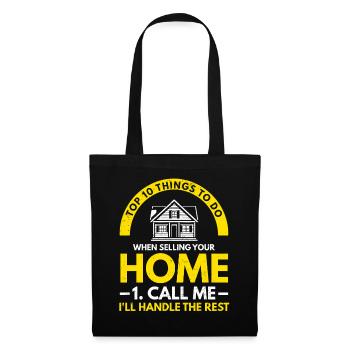 Agent immobilier - Sac en tissu - noir - Devant