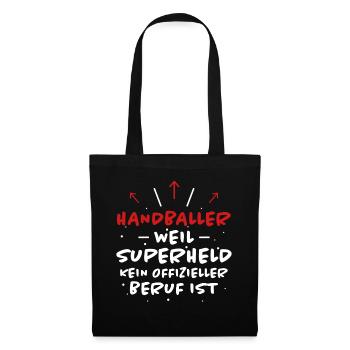 Handball Spruch Sport Lustiges Handballer Geschenk - Stoffbeutel - Schwarz - Vorne