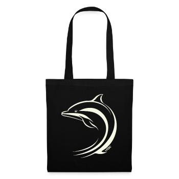 Dauphin minimal - Sac en tissu - noir - Devant