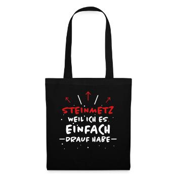 Steinmetz Spruch Beruf Lustiges Steinmetz Geschenk - Stoffbeutel - Schwarz - Vorne