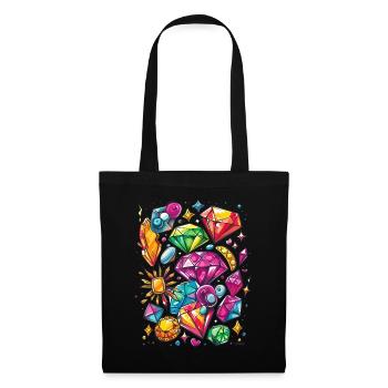 Bijoux et bijoux : diamants et rubis - Sac en tissu - noir - Devant