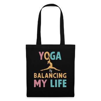 Le yoga équilibre ma vie - Sac en tissu - noir - Devant