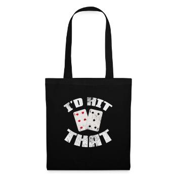 Black Jack Blackjack Kartenspiel Casino Geschenk - Stoffbeutel - Schwarz - Vorne