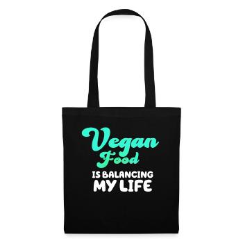 La nourriture végétalienne équilibre ma vie - Sac en tissu - noir - Devant
