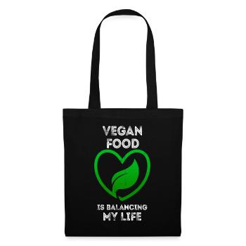 Veganes Essen bringt mein Leben in Einklang - Stoffbeutel - Schwarz - Vorne