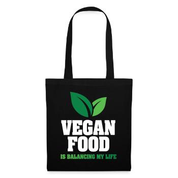 Veganes Essen bringt mein Leben in Einklang - Stoffbeutel - Schwarz - Vorne