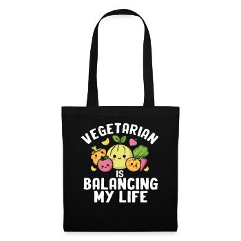 Vegetarian Balancing My Life - Tote Bag - black - Front