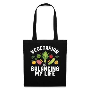 Végétarien Équilibrer ma vie - Sac en tissu - noir - Devant