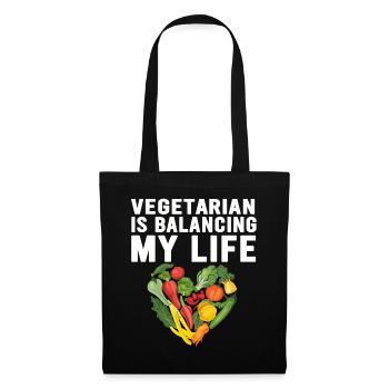 Végétarien Équilibrer ma vie - Sac en tissu - noir - Devant