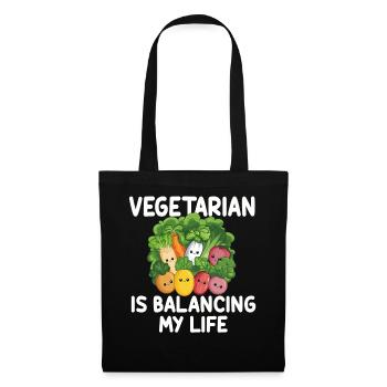 Vegetarian Balancing My Life - Tote Bag - black - Front