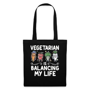 Vegetarian Balancing My Life - Tote Bag - black - Front