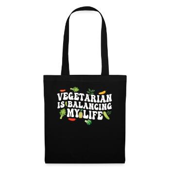 Végétarien Équilibrer ma vie - Sac en tissu - noir - Devant