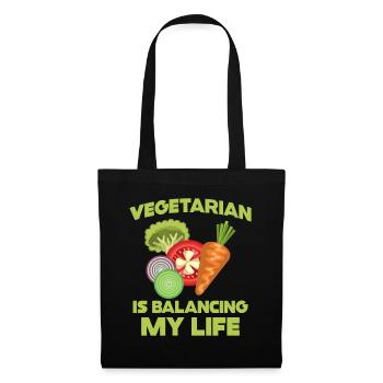 Vegetarisch Mein Leben unter einen Hut bringen - Stoffbeutel - Schwarz - Vorne