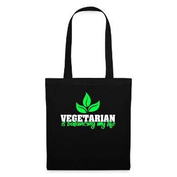 Vegetarisch Mein Leben unter einen Hut bringen - Stoffbeutel - Schwarz - Vorne