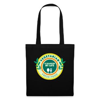 Végétarien Équilibrer ma vie - Sac en tissu - noir - Devant