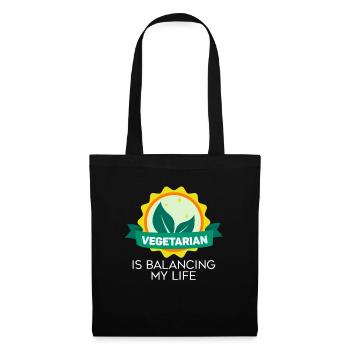 Vegetarian Balancing My Life - Tote Bag - black - Front