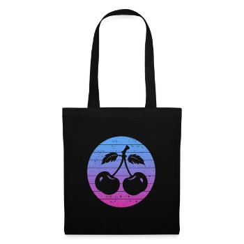 Cerisier Cerisier Fleur de cerisier Fruit Cadeau - Sac en tissu - noir - Devant