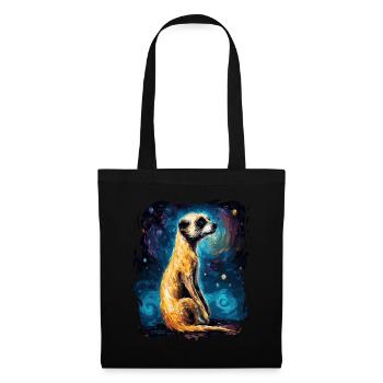 The sky is starry and a meerkat - Tote Bag - black - Front